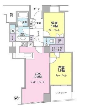 品川Vタワー タワー棟 16階 間取り図