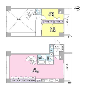 エルフレア駒沢 1004 間取り図