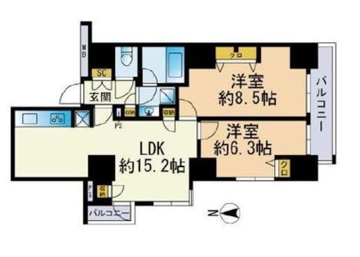 セレニティコート渋谷神泉 1701 間取り図