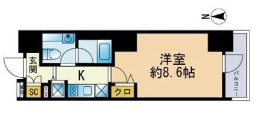 セレニティコート渋谷神泉 202 間取り図