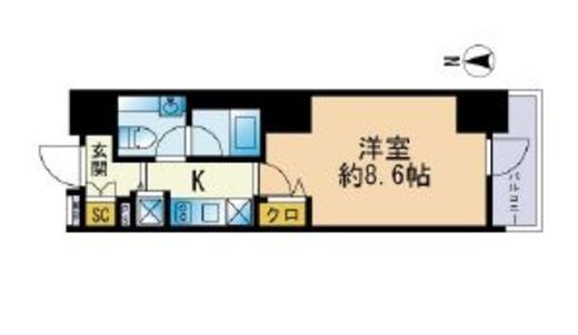 セレニティコート渋谷神泉 1102 間取り図