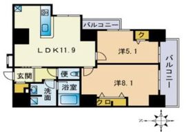 セレニティコート渋谷神泉 1204 間取り図
