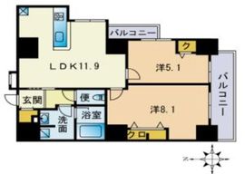 セレニティコート渋谷神泉 1204 間取り図