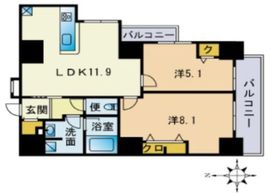 セレニティコート渋谷神泉 1304 間取り図