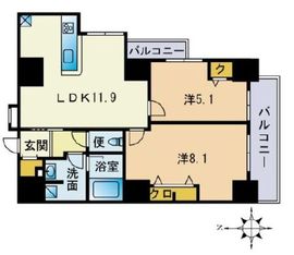 セレニティコート渋谷神泉 1504 間取り図