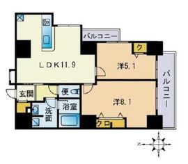 セレニティコート渋谷神泉 1603 間取り図