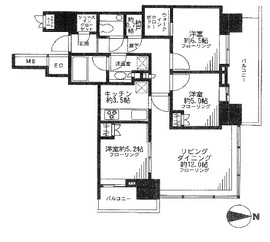 ザ・パークハウス晴海タワーズ クロノレジデンス 14階 間取り図