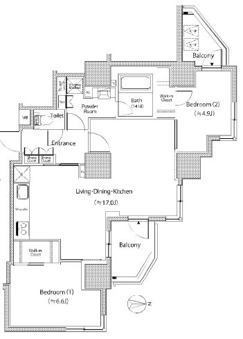 セレニティコート渋谷神泉 806 間取り図