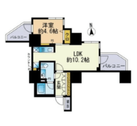 セレニティコート渋谷神泉 208 間取り図