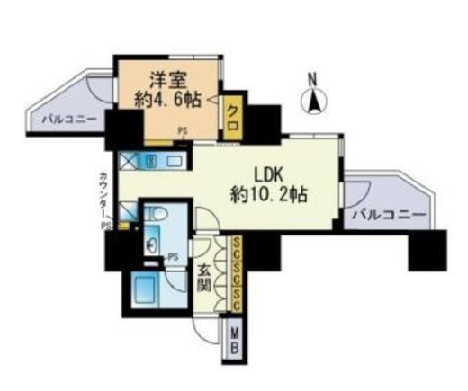 セレニティコート渋谷神泉 408 間取り図