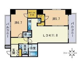 セレニティコート渋谷神泉 206 間取り図