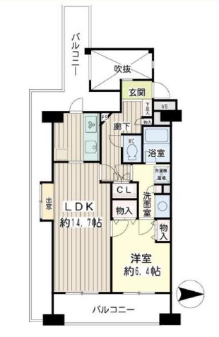 アクス御殿山 5階 間取り図