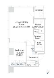 プラティーヌ新宿新都心 1004 間取り図