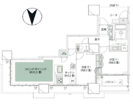 ドゥ・トゥール 21階 間取り図