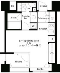 パークアクシス神楽坂ステージ 606 間取り図