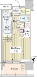 ユニゾンタワー 407 間取り図