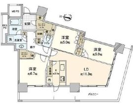 パークタワー東雲 5階 間取り図