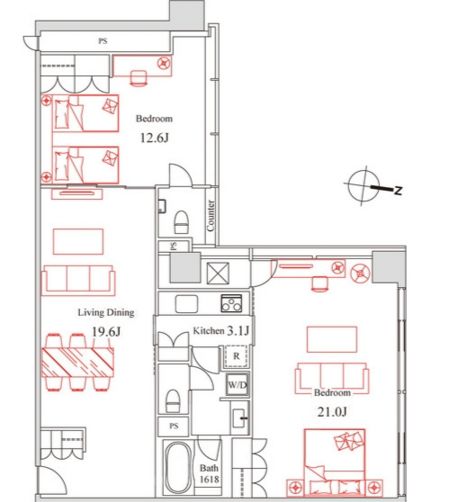 ハンドレッドステイレジデンス 304 間取り図