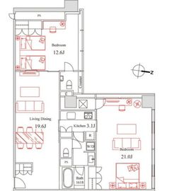 ハンドレッドステイレジデンス 304 間取り図