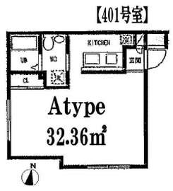 レジディア代々木 401 間取り図