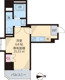 メゾンSKM蔵前 203 間取り図