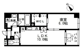 レジディア日本橋浜町 1002 間取り図