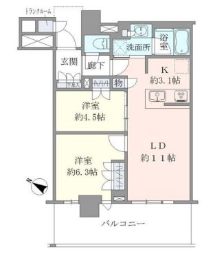 ブリリア有明シティタワー 31階 間取り図