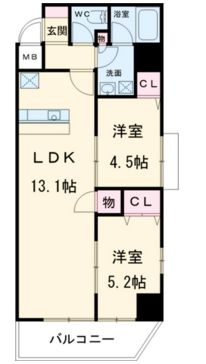 ボヌール和泉 507 間取り図