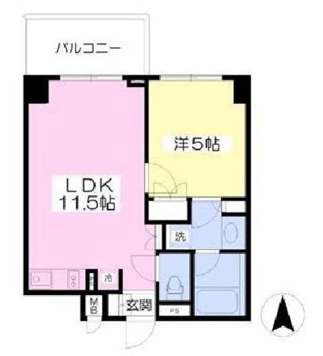 コートレアル三田綱町 304 間取り図