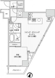 ザ・パークハウス山吹神楽坂 1308 間取り図