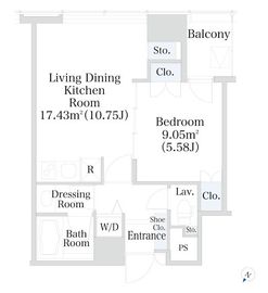 プラティーヌ新宿新都心 1302 間取り図