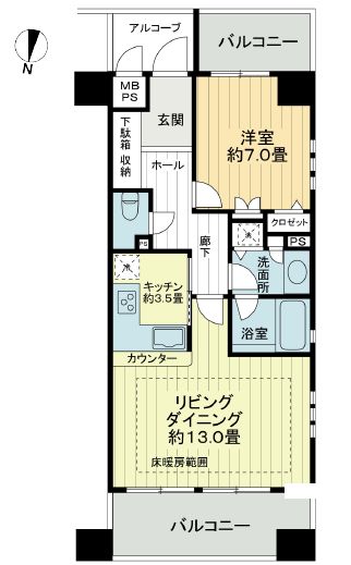 ガレリアコルテ六番町 3階 間取り図