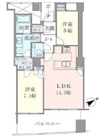 品川Vタワー タワー棟 13階 間取り図