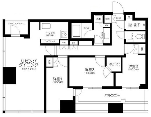 キャピタルゲートプレイス ザ・タワー 48階 間取り図