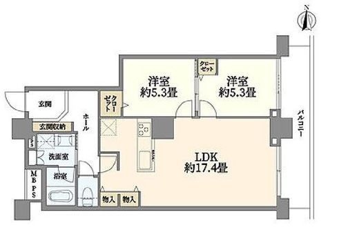 サンクォーレタワー 7階 間取り図