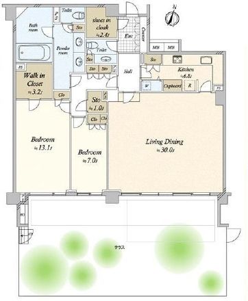 パークマンション南麻布 1階 間取り図