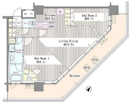 ユニゾンタワー 2706 間取り図