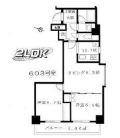 クレアール赤坂 603 間取り図