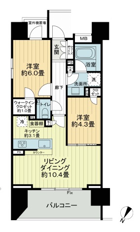 ザ・パークハウス赤坂レジデンス 9階 間取り図