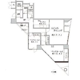 Shibaura Crystal 品川レジデンス 17階 間取り図