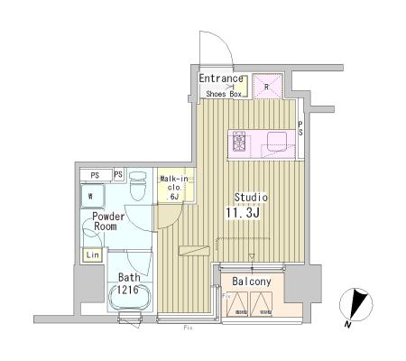アーバンキューブ九段南 503 間取り図