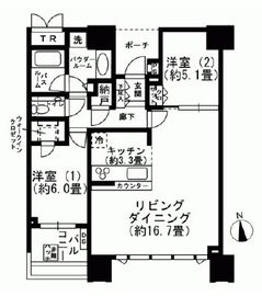 ドゥ・トゥール 28階 間取り図