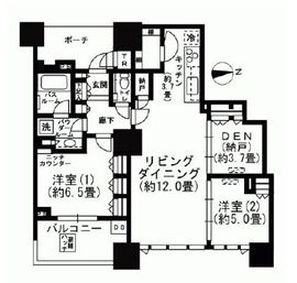 ドゥ・トゥール 18階 間取り図