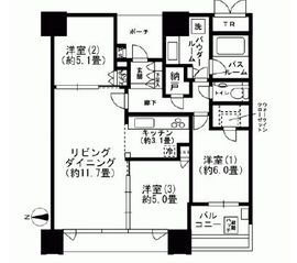 ドゥ・トゥール 38階 間取り図