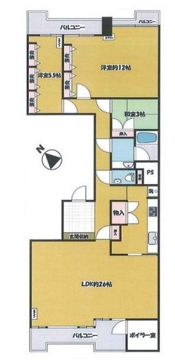元赤坂タワーズ 12階 間取り図