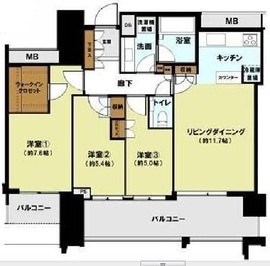 スカイズタワー＆ガーデン 43階 間取り図