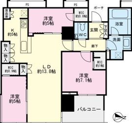 ワールドシティタワーズ ブリーズタワー 15階 間取り図