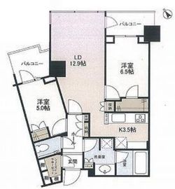 グローバルフロントタワー 25階 間取り図