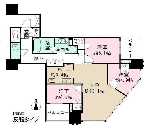富久クロスコンフォートタワー(Tomihisa Cross)  14階 間取り図