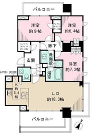 ザ・パークハウスグラン三番町 7階 間取り図